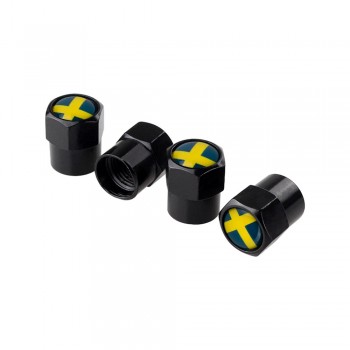 4PCS Wheel Tire Valve Stem Caps For Sweden Flag logo Volvo V40 V50 V60 V70 S40 S60 S60L S70 S80 S90 XC40 XC60 XC70 XC80 XC90