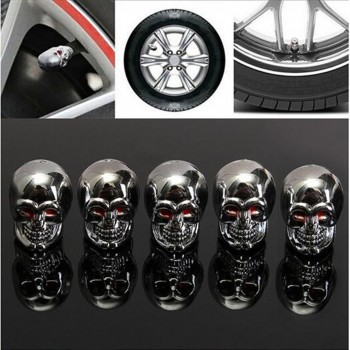 4pcs Fashion Skull Tyre Air Valve Stem Caps Dust Cover for Bike Car Truck