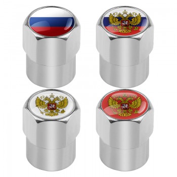 4pcs/set car-styling Russian Eagle Emblem Automobiles Wheel Tire Valve Caps Dust Cover metal car Decoration accessories