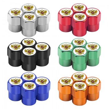 4pcs/set car-styling Russian Eagle Emblem Automobiles Wheel Tire Valve Caps Dust Cover metal car Decoration accessories