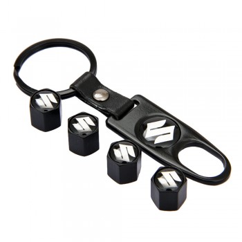 4PCS/Set For Suzuki Vitara Swift  Sx4 Jimny Samurai Alto S-Cross Liana Car Wheel Tire Valve Stems Caps Cover With Keychain