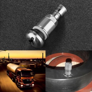 1pc/4pcs Bolt-in Stainless Steel Car Tubeless Wheel Tire Valve Stems Cap Hex With Dust Caps Car Inner Tube Valve Car Accessories