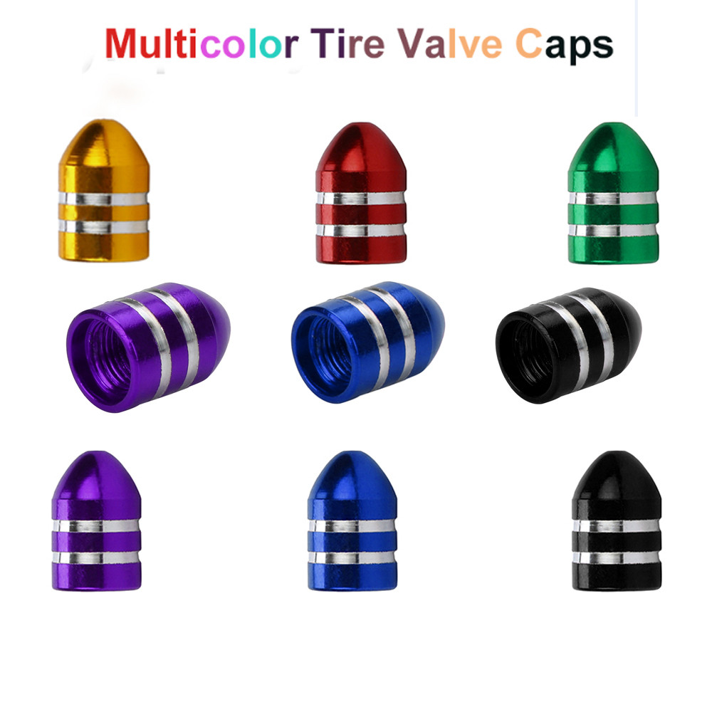 4PCS universal Aluminum Bullet auto car tyre valve caps motorcycle bicycle wheel tire valve cap
