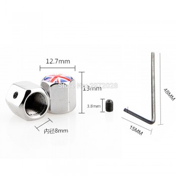 4 x Car Styling Anti-theft Stainless Wheel Tire Valve Stems Caps Car Wheel Tyre Tire Stem Air Valve Caps For Audi RS4 RS5 RS6