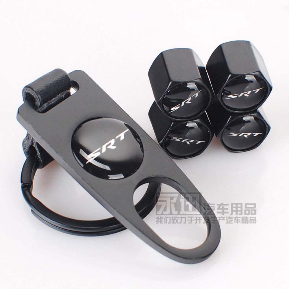 4Pcs/set SRT Wheel Tire Stem Air Valve Cap Tire Valve Stems for Jeep Dodge Chrysler