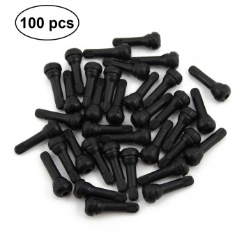 100pcs Car Tire Valve Stem Wheel Tire Valves Trunk Tubeless Valve Tyre Valve Stem TR414 Rubber Cap Rubber Tools (Zinc Alloy)
