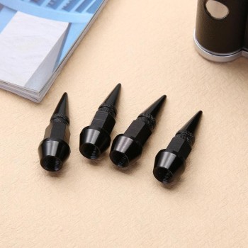 4Pcs/pack Aluminum Alloy Spike Shaped Motorcycle Valve Stem Caps Replacement Car Bike Tire Valve Stem Dustproof Caps Covers