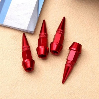4Pcs/pack Aluminum Alloy Spike Shaped Motorcycle Valve Stem Caps Replacement Car Bike Tire Valve Stem Dustproof Caps Covers