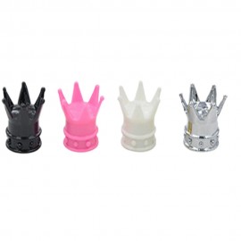 4PC Crown Tire/Wheel Air Stem Valve Caps For Car Truck Hot Rod