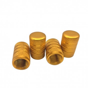 4PCS Tyre Air Valve Caps Fit All Schrader Valve Tool with 4PCS Valve Cores (Gold)