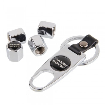 For Range Rover Land Rover Evoque Discovery Remote Car Accessories Auto Wheel Tire Valve Caps with Keychain for Range Rover Logo