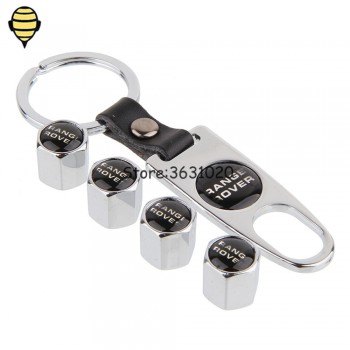 For Range Rover Land Rover Evoque Discovery Remote Car Accessories Auto Wheel Tire Valve Caps with Keychain for Range Rover Logo