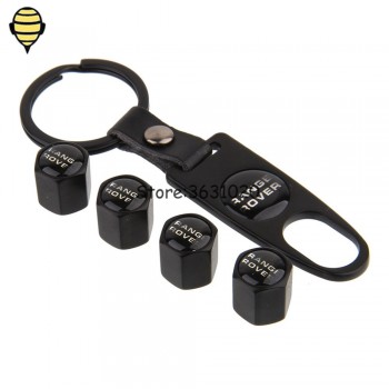 For Range Rover Land Rover Evoque Discovery Remote Car Accessories Auto Wheel Tire Valve Caps with Keychain for Range Rover Logo
