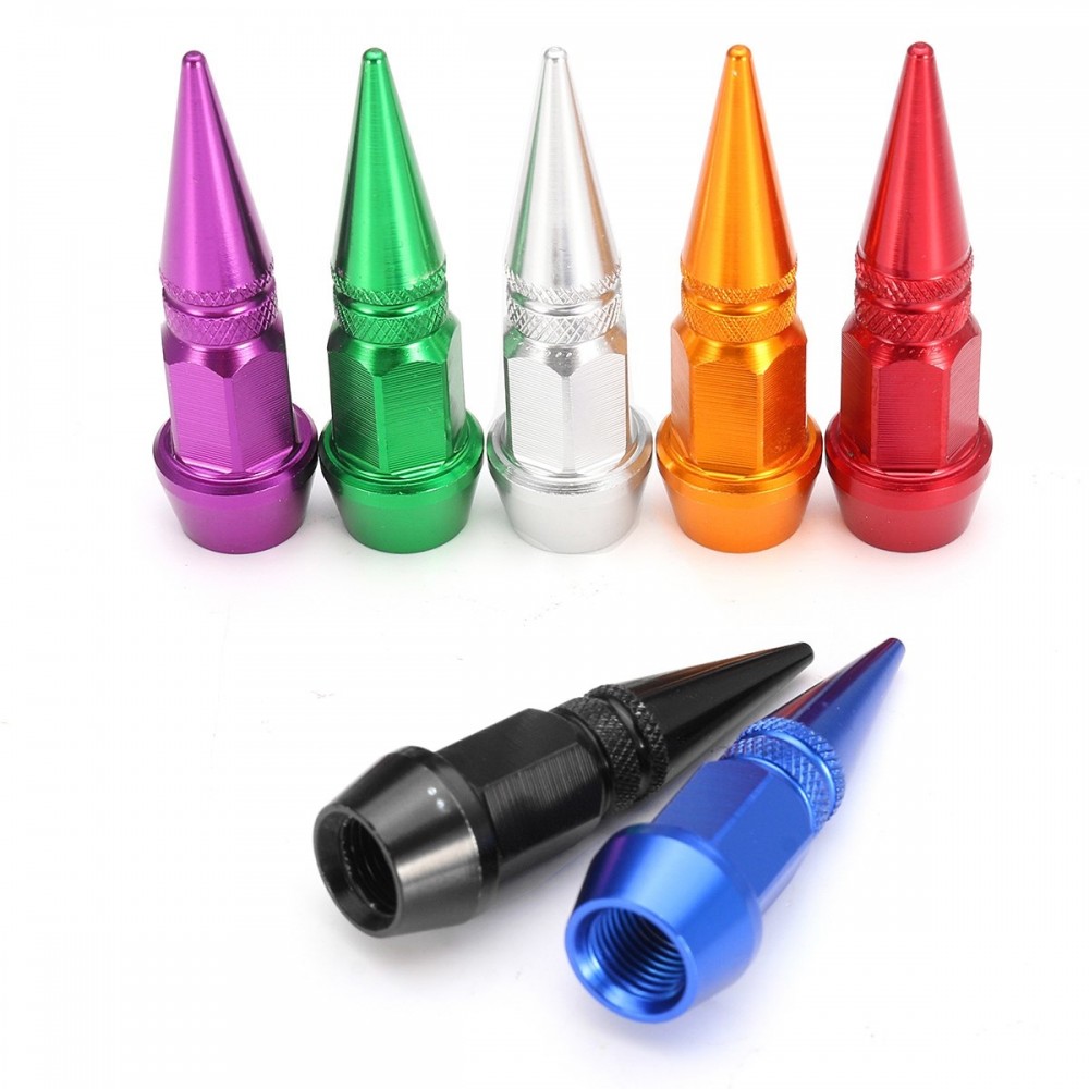 4Pcs Motorcycle Car Auto Bike Spike Shape Dustproof Tire Wheel Stem Valve Caps
