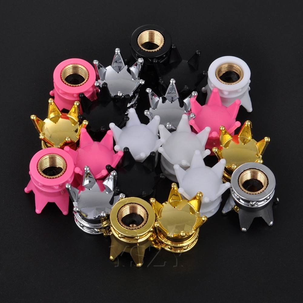 4Pcs/lot Universal Car Tire Wheel Valve Cap Tyre Air Stems Crown Dust Cover For Fiat Audi Ford Bmw VW opel Car Moto Bike Styling