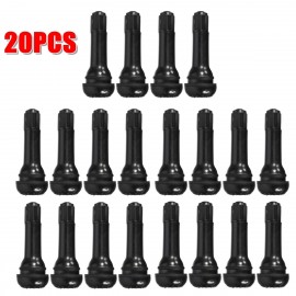 20PCs/set Black TR413 Tubeless Car Wheel Tire Valve Stems with Caps Tyre Rubber Valves With Dust Caps