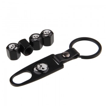 4Pcs Car Styling Metal Ghost Skull Logo Emblem Tire Valve Caps Auto Tyre Air Stems Cap Automobile Motorcycle Tire Accessories