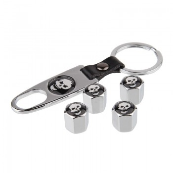 4Pcs Car Styling Metal Ghost Skull Logo Emblem Tire Valve Caps Auto Tyre Air Stems Cap Automobile Motorcycle Tire Accessories