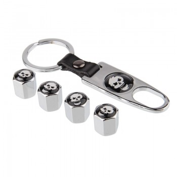 4Pcs Car Styling Metal Ghost Skull Logo Emblem Tire Valve Caps Auto Tyre Air Stems Cap Automobile Motorcycle Tire Accessories