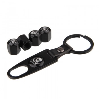 4Pcs Car Styling Metal Ghost Skull Logo Emblem Tire Valve Caps Auto Tyre Air Stems Cap Automobile Motorcycle Tire Accessories