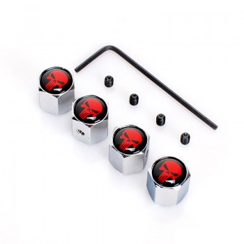 4Pcs Car Styling Metal Ghost Skull Logo Emblem Tire Valve Caps Auto Tyre Air Stems Cap Automobile Motorcycle Tire Accessories