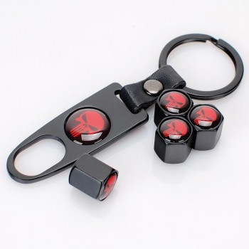4Pcs Car Styling Metal Ghost Skull Logo Emblem Tire Valve Caps Auto Tyre Air Stems Cap Automobile Motorcycle Tire Accessories