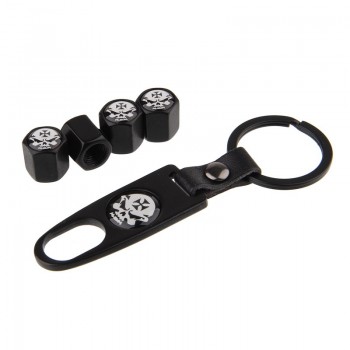 4Pcs Car Styling Metal Ghost Skull Logo Emblem Tire Valve Caps Auto Tyre Air Stems Cap Automobile Motorcycle Tire Accessories