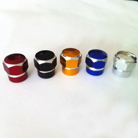 4Pcs/Lot Universal Aluminum Bicycle Car Tire Valve Caps Tyre Wheel Hexagonal Ventile Air Stems Cover Airtight Rims Accessories