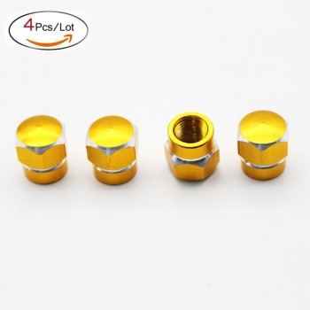 4Pcs/Lot Universal Aluminum Bicycle Car Tire Valve Caps Tyre Wheel Hexagonal Ventile Air Stems Cover Airtight Rims Accessories