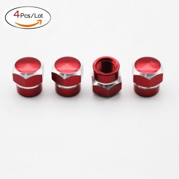 4Pcs/Lot Universal Aluminum Bicycle Car Tire Valve Caps Tyre Wheel Hexagonal Ventile Air Stems Cover Airtight Rims Accessories