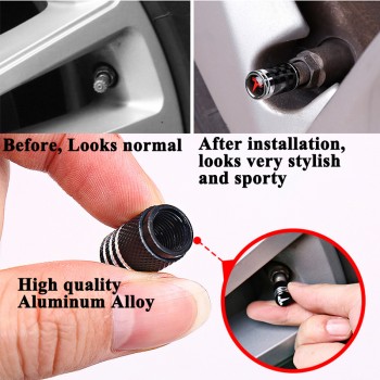 4pcs/set Aluminum Alloy Car Tire Wheel Valve Cap Cover Logo Valve Mouth Styling Accessories for Tesla Model S Model X