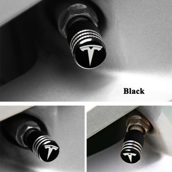 4pcs/set Aluminum Alloy Car Tire Wheel Valve Cap Cover Logo Valve Mouth Styling Accessories for Tesla Model S Model X