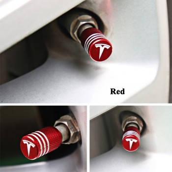 4pcs/set Aluminum Alloy Car Tire Wheel Valve Cap Cover Logo Valve Mouth Styling Accessories for Tesla Model S Model X