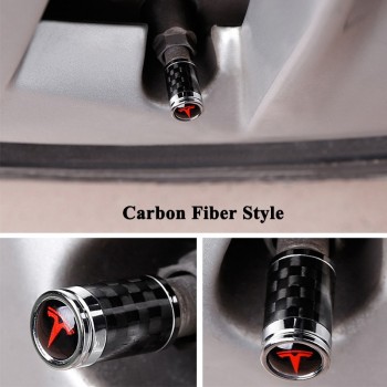 4pcs/set Aluminum Alloy Car Tire Wheel Valve Cap Cover Logo Valve Mouth Styling Accessories for Tesla Model S Model X