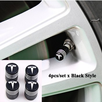 4pcs/set Aluminum Alloy Car Tire Wheel Valve Cap Cover Logo Valve Mouth Styling Accessories for Tesla Model S Model X