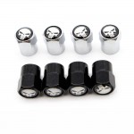 4 Pcs/Set Aluminum Alloy/Copper Skull Logo Tire Valve Stem Cap Tire Wheel Stem Air Valve Caps for Auto Cars