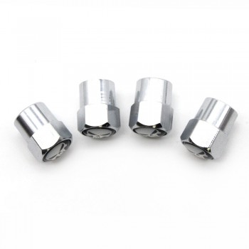 4 Pcs/Set Aluminum Alloy/Copper Skull Logo Tire Valve Stem Cap Tire Wheel Stem Air Valve Caps for Auto Cars