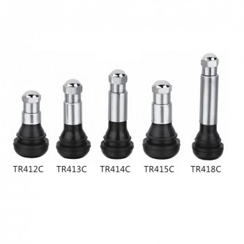 4PCS/SET Black Car Motorcycle Tire Valve Core TR412ac Rubber Wheel Tire Valve Stems With Chrome Caps Chrome Alloy Tubeless J3