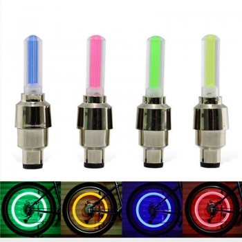 2pcs Neon Lights Color Tyre Wheel Valve Cap Light LED Lamp Flash Car Tire Valve Caps Air Cover Tire Rim Valve Wheel Stem Cap