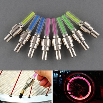 2pcs Neon Lights Color Tyre Wheel Valve Cap Light LED Lamp Flash Car Tire Valve Caps Air Cover Tire Rim Valve Wheel Stem Cap
