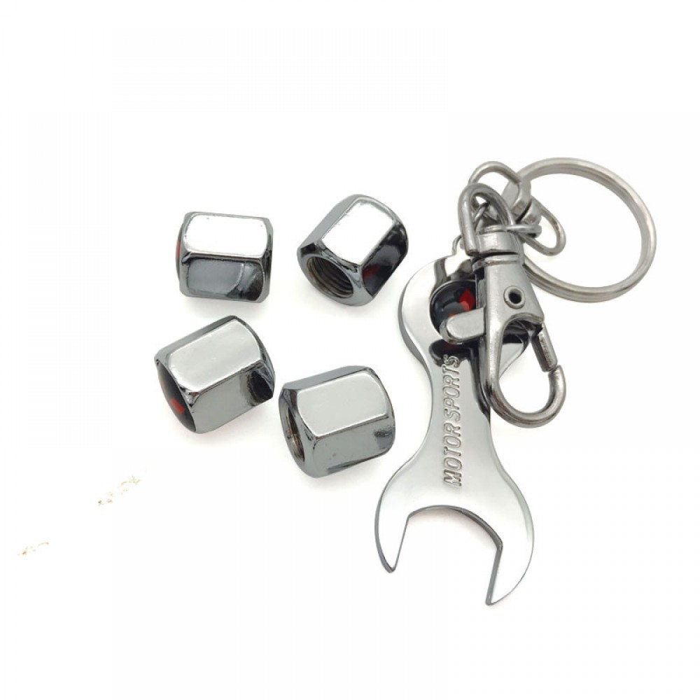 Car Wheel Tire Valve Caps with For Mitsubishi ASX Lancer Pajero Outlander Car Badge Emblem Keyring amp; Tyre Valve Caps Set 4pcs