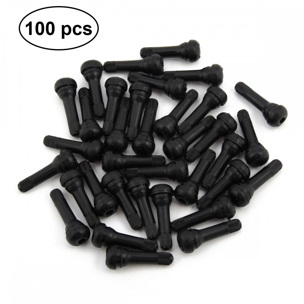 100pcs Car Trunk Tubeless Tyre Valve Stem TR414 Rubber Tire Valve Cap Zinc Alloy Rubber Auto Tire Stem Caps Car Accessories