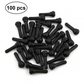 100pcs Car Trunk Tubeless Tyre Valve Stem TR414 Rubber Tire Valve Cap Zinc Alloy Rubber Auto Tire Stem Caps Car Accessories