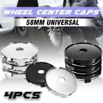 4pcs 58mm Universal Car Wheel Hub Caps Auto Wheels Center Rim Cap Cover Decorative Kit