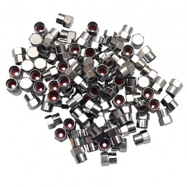 100 Pieces Tire/Wheel Air Pressure Stem Valve Caps Plastic Made Chrome Plated Universal