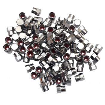100 Pieces Tire/Wheel Air Pressure Stem Valve Caps Plastic Made Chrome Plated Universal