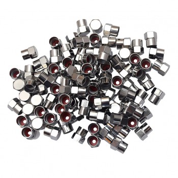 100 Pieces Tire/Wheel Air Pressure Stem Valve Caps Plastic Made Chrome Plated Universal