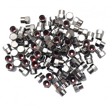 100 Pieces Tire/Wheel Air Pressure Stem Valve Caps Plastic Made Chrome Plated Universal