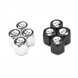 4 Pcs/Set Skull logo Car Valve Caps Car Dust Caps Tire Wheel Stem Air Valve Caps Valve Stem Cover for Cars Moto Bike Decoration