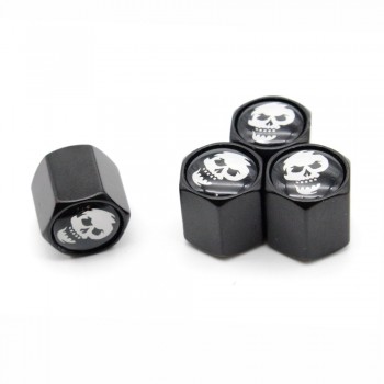 4 Pcs/Set Skull logo Car Valve Caps Car Dust Caps Tire Wheel Stem Air Valve Caps Valve Stem Cover for Cars Moto Bike Decoration